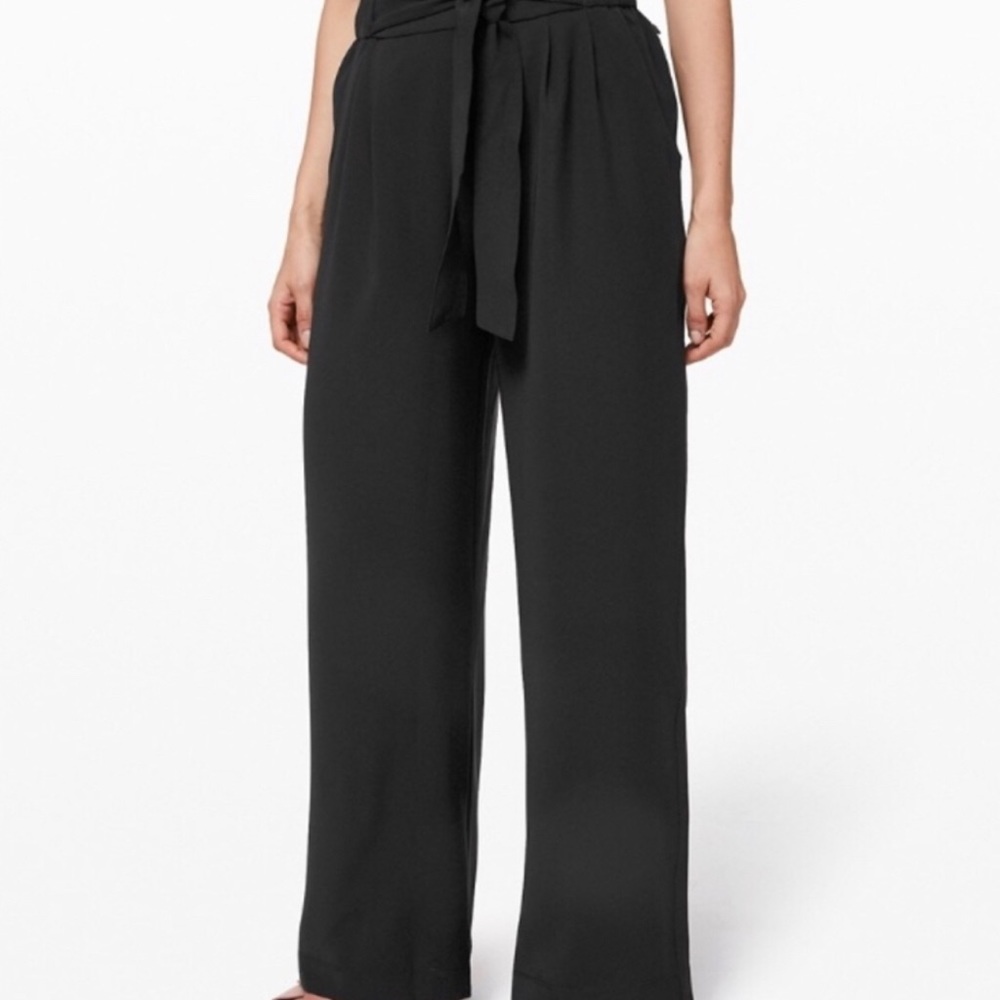 EuC LuLuLem0n LiGhtWeiGht NoiR wiDe leG tiE PaNts siZe 2 - Picture 5 of 14
